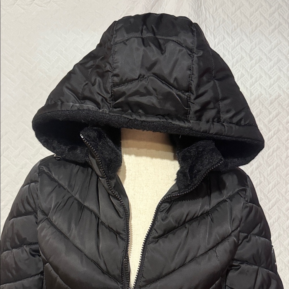 Nautica Quilted Black Puffer Coat - Picture 2 of 5
